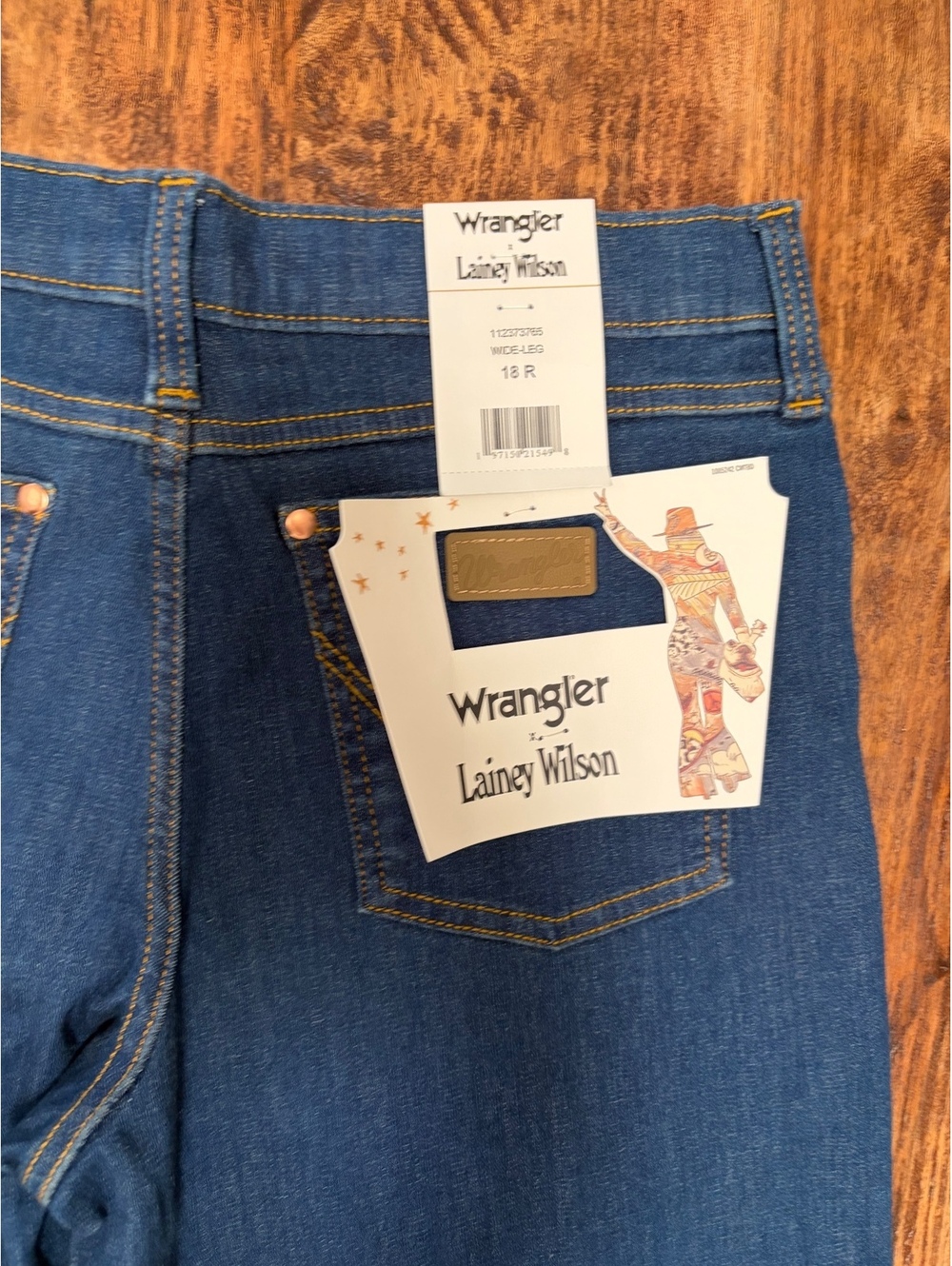 Wrangler Lainey Wilson Girls Teen Wide-Leg Blue Denim Jeans Size 18R